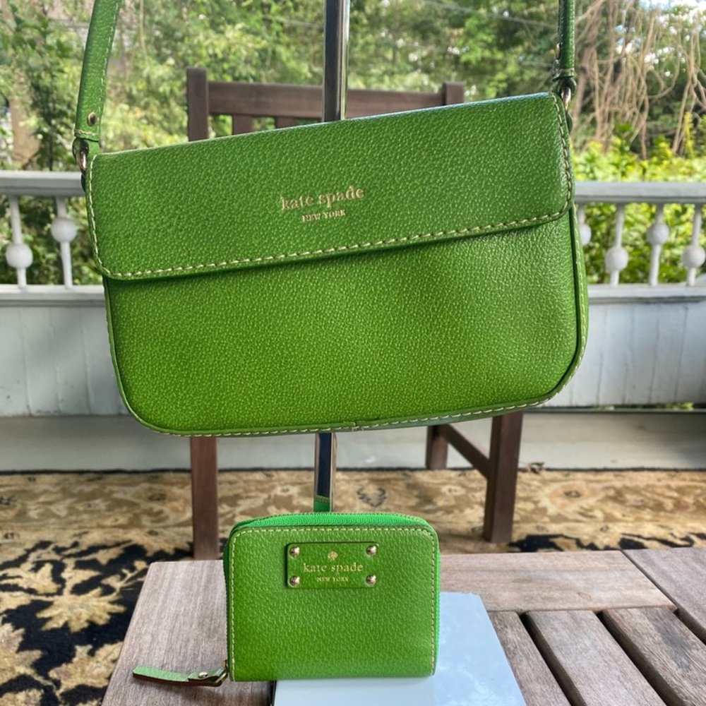 Kate Spade Lime Green Purse w/ Matching Wallet